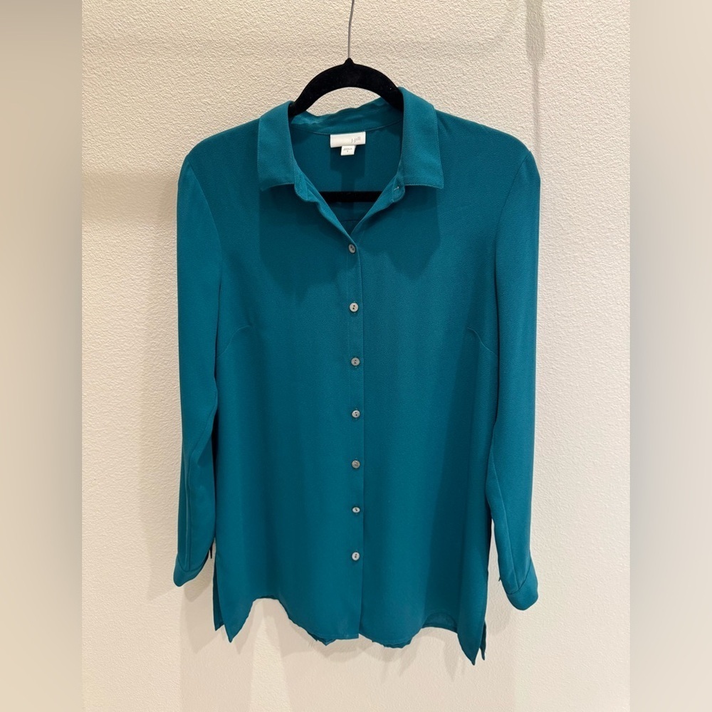 J. Jill Teal Button-Up Women's Top long sleeve size small